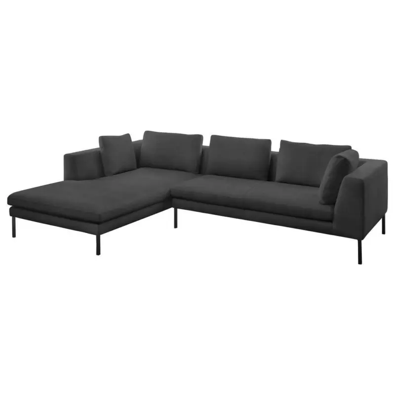 Ecksofa in Mikrofaser Dunkelgrau