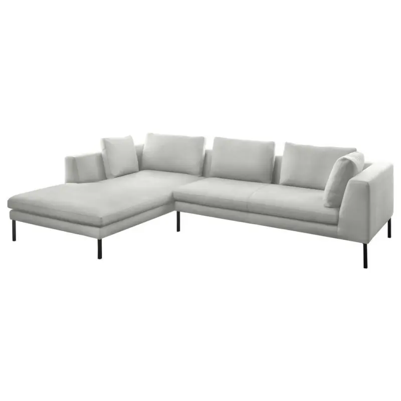 Ecksofa in Mikrofaser Hellgrau