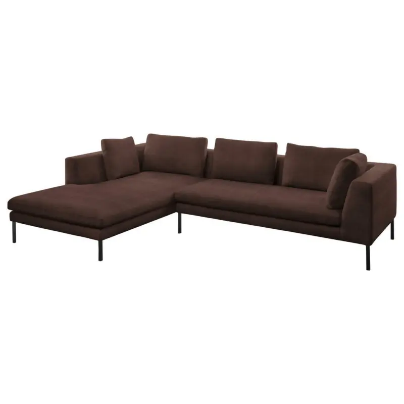 Ecksofa in Mikrofaser Braun