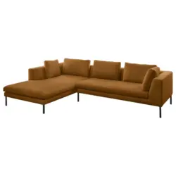 Ecksofa in Mikrofaser Gelb, Orange