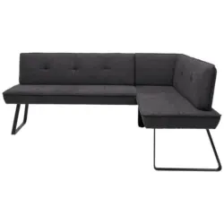 Eckbank 192/134 cm in Anthrazit, Schwarz