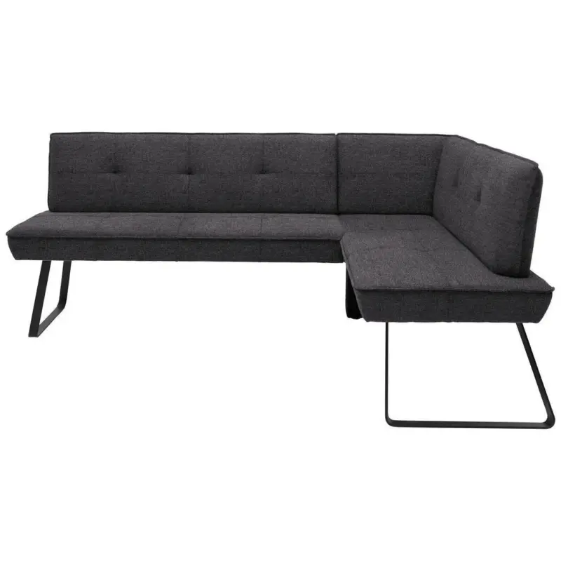Eckbank 192/134 cm in Anthrazit, Schwarz