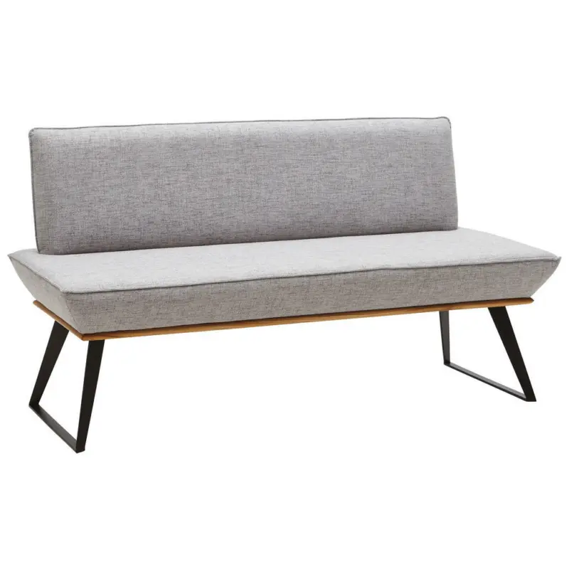 Sitzbank 160/87/64 cm in Schwarz, Eichefarben, Hellgrau