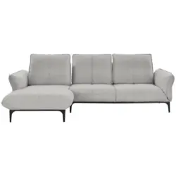 Ecksofa in Webstoff Creme, Beige