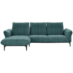 Ecksofa in Webstoff Petrol