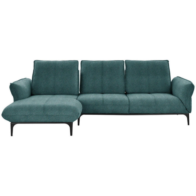 Ecksofa in Webstoff Petrol