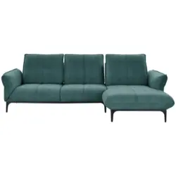 Ecksofa in Webstoff Petrol