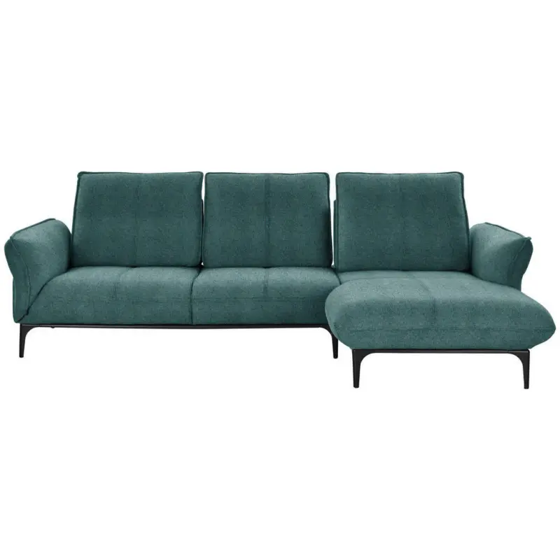 Ecksofa in Webstoff Petrol