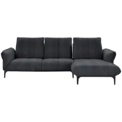 Ecksofa in Webstoff Dunkelgrau