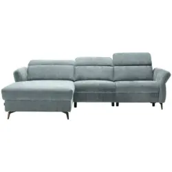 Ecksofa in Webstoff Türkis