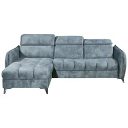 Ecksofa in Mikrofaser Blau