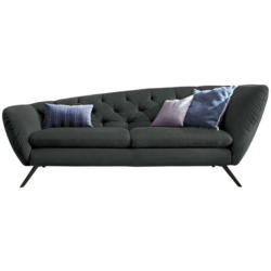 Chesterfield-Sofa in Mikrofaser Dunkelgrau