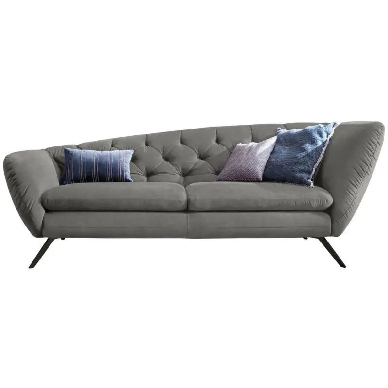 Chesterfield-Sofa in Mikrofaser Grau