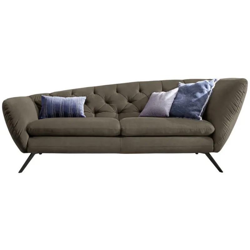Chesterfield-Sofa in Mikrofaser Hellbraun