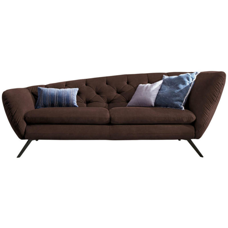 Chesterfield-Sofa in Mikrofaser Braun