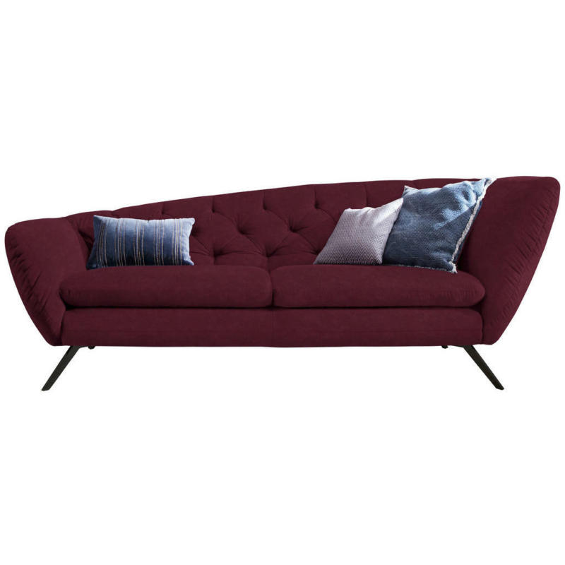 Chesterfield-Sofa in Mikrofaser Beere