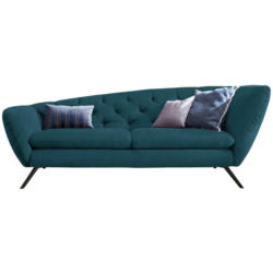 Chesterfield-Sofa in Mikrofaser Petrol