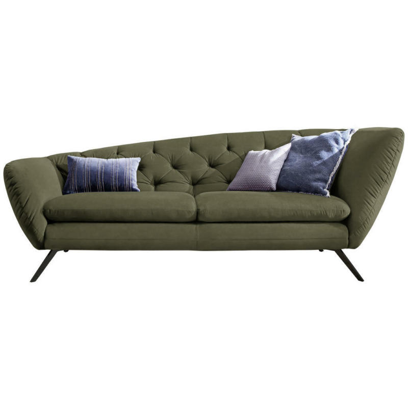 Chesterfield-Sofa in Mikrofaser Olivgrün