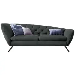 Chesterfield-Sofa in Mikrofaser Dunkelgrau