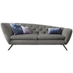 Chesterfield-Sofa in Mikrofaser Grau