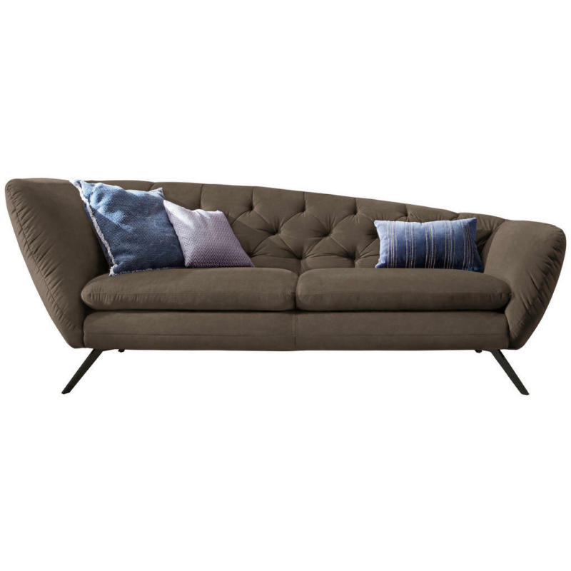 Chesterfield-Sofa in Mikrofaser Hellbraun