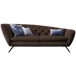 Chesterfield-Sofa in Mikrofaser Braun