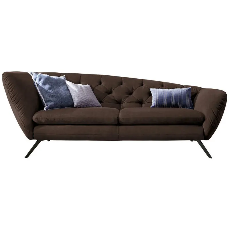 Chesterfield-Sofa in Mikrofaser Braun