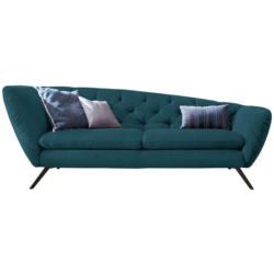 Chesterfield-Sofa in Mikrofaser Petrol