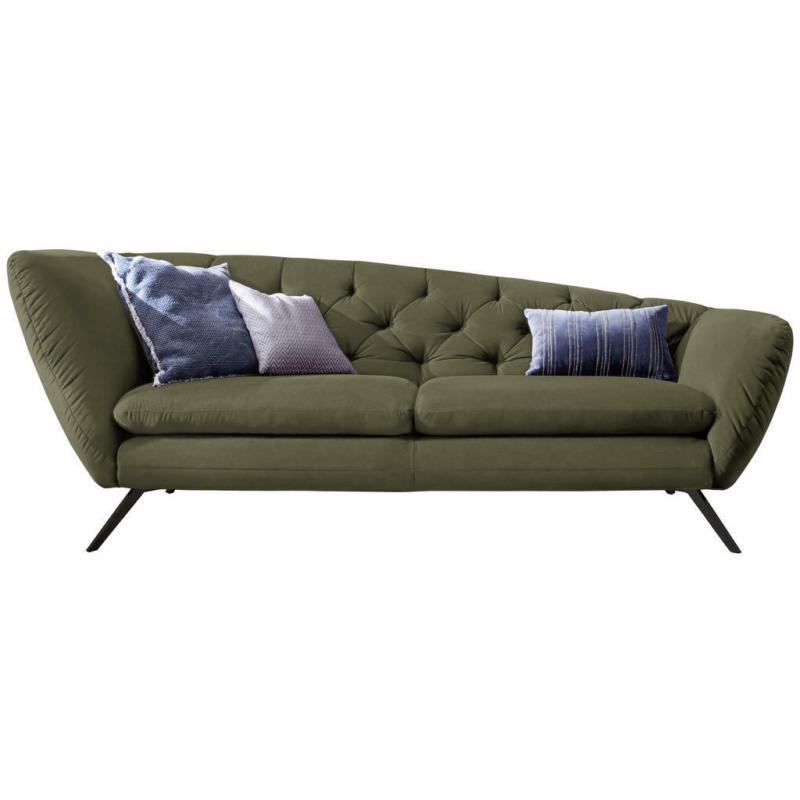 Chesterfield-Sofa in Mikrofaser Olivgrün