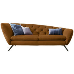 Chesterfield-Sofa in Mikrofaser Gelb, Orange