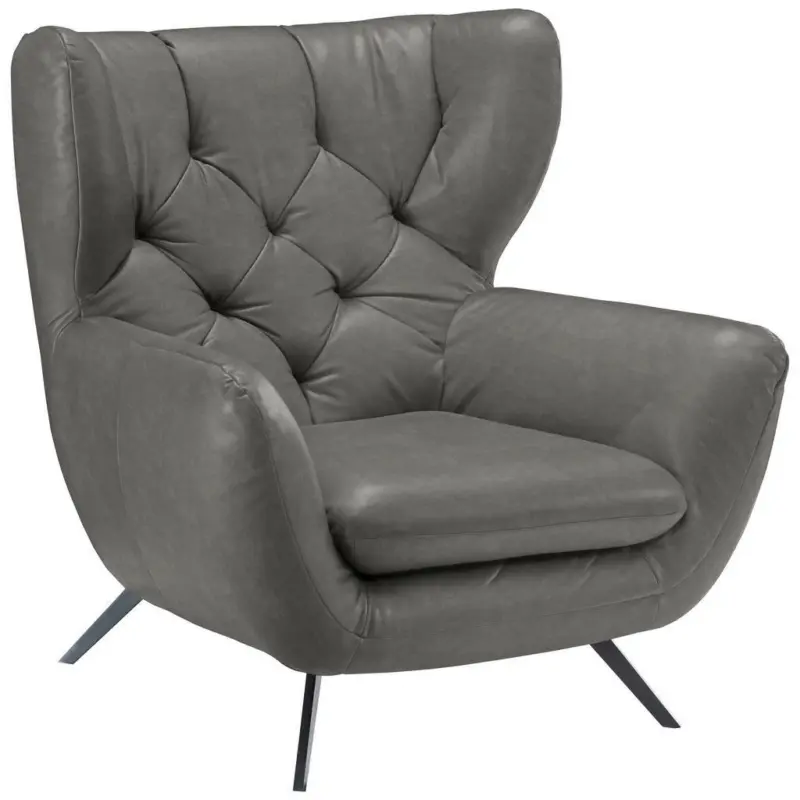Chesterfield-Sessel in Mikrofaser Grau