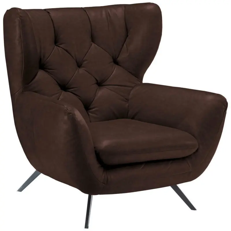 Chesterfield-Sessel in Mikrofaser Braun