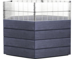 Hochbeet Bodeneben Flexibel UV-beständig Wasserfest Winterfest GRAF Ergo Turbo x 12 Paneele Ergo Wood, 6 Paneele Wachstumsmodul transparent, 18 Steckverbinder, Flora-Wassersparsystem ,anthrazit braun