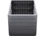 Hornbach Hochbeet Bodeneben Flexibel UV-beständig Wasserfest Winterfest GRAF Ergo Quadro x 12 Paneele Ergo Wood, 12 Eckverbinder, Flora-Wassersparsystem ,anthrazit braun