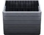 Hornbach Hochbeet Bodeneben Flexibel UV-beständig Wasserfest Winterfest GRAF Ergo Quadro x 12 Paneele Ergo Wood, 12 Eckverbinder, Flora-Wassersparsystem ,anthrazit braun