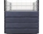 Hornbach Hochbeet Bodeneben Flexibel UV-beständig Wasserfest Winterfest GRAF Ergo Quadro Turbo x 8 Paneele Ergo Wood, 4 Paneele Wachstumsmodul transparent, 12 Eckverbinder, Flora-Wassersparsystem ,anthrazit braun