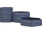 Hornbach Hochbeet Bodeneben Flexibel UV-beständig Wasserfest Winterfest GRAF Ergo Vario x 18 Paneele Ergo Stone, 18 Steckverbinder, 12 Paneele Ergo Quardo Stone, 12 Eckverbinder, Flora-Wassersparsystem ,anthrazit grau