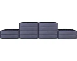 Hochbeet Bodeneben Flexibel UV-beständig Wasserfest Winterfest GRAF Ergo Vario x 24 Paneele Ergo Wood, 24 Eckverbinder, Flora-Wassersparsystem ,anthrazit braun