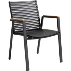 Stapelstuhl in Kunststoff Schwarz