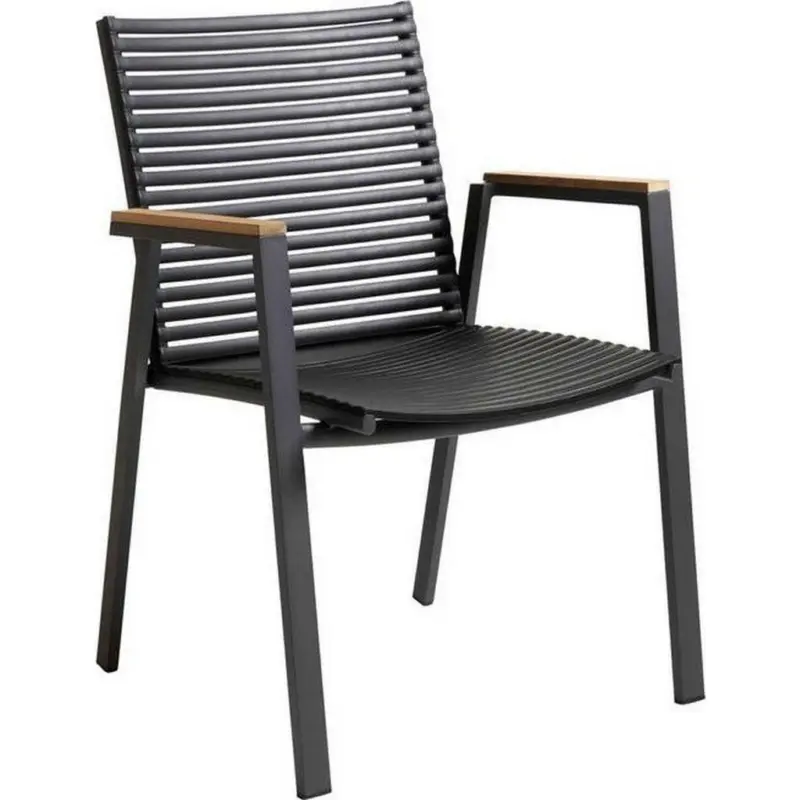 Stapelstuhl in Kunststoff Schwarz