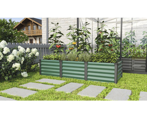 Hochbeet klassisch Vitavia Linus In&Out 401 S 65 x 185 x 40,1 cm seegras-schwarz