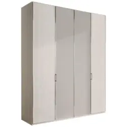 Drehtürenschrank in Grau, Lärchefarben