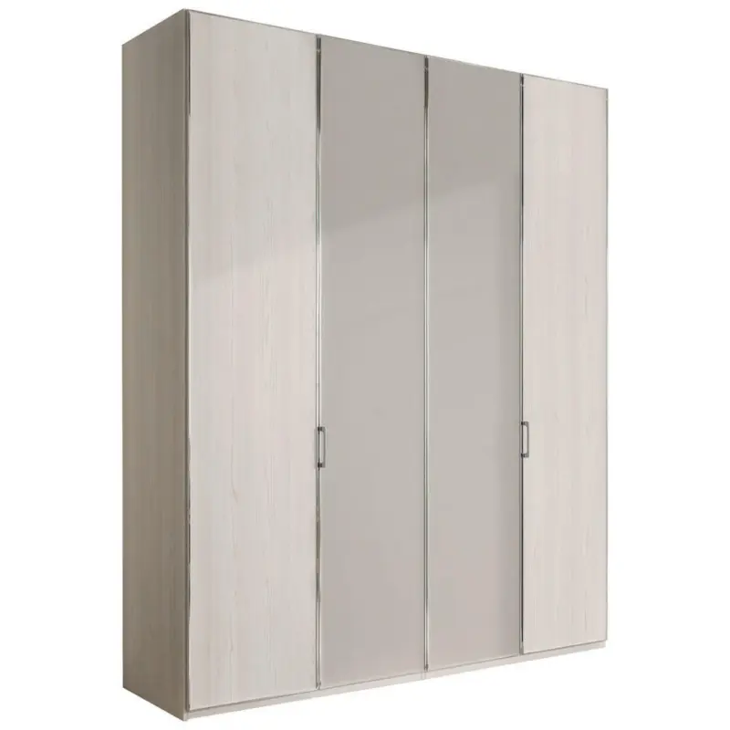 Drehtürenschrank in Grau, Lärchefarben