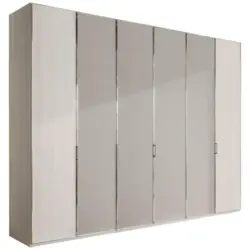 Drehtürenschrank in Grau, Lärchefarben