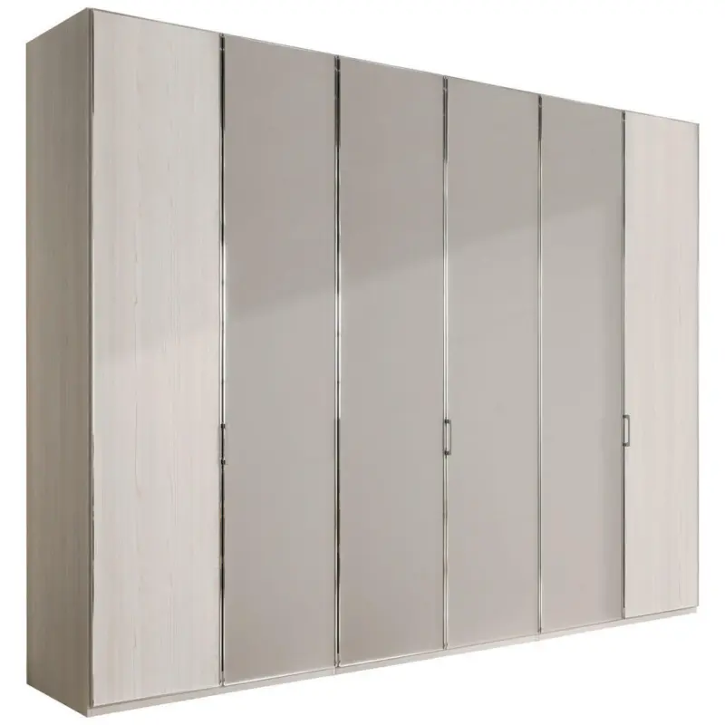 Drehtürenschrank in Grau, Lärchefarben