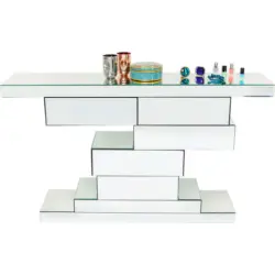 Konsolentisch in Glas, Holzwerkstoff 140/80/30 cm