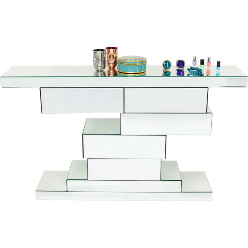 Konsolentisch in Glas, Holzwerkstoff 140/80/30 cm