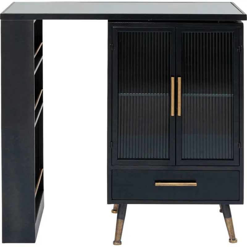 Barschrank in Anthrazit, Messingfarben