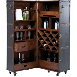Barschrank in Braun, Schwarz