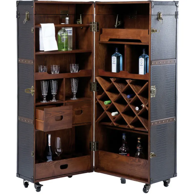Barschrank in Braun, Schwarz